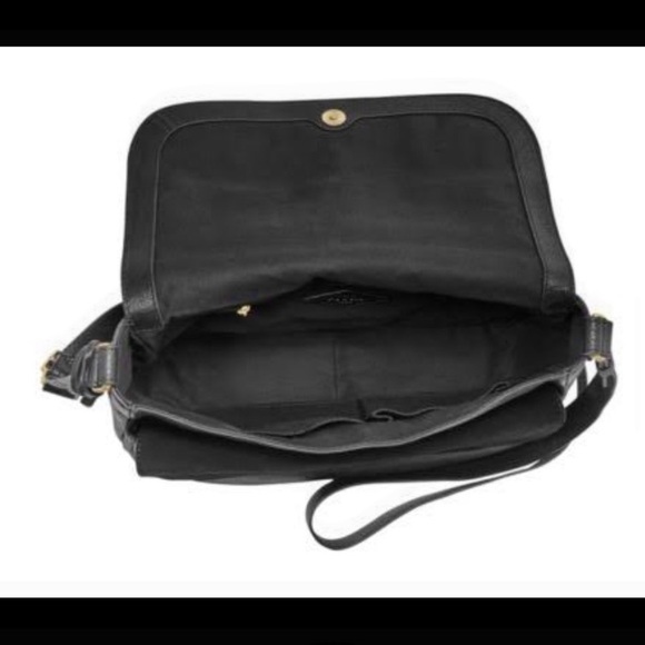 Fossil Peyton Double Flap Suede & Pebbled Leather Large Purse - Picture 3 of 16